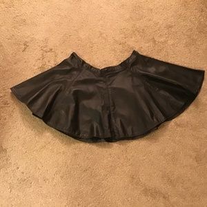 Genuine Leather 14” Mini Skater Skirt - 34” Waist